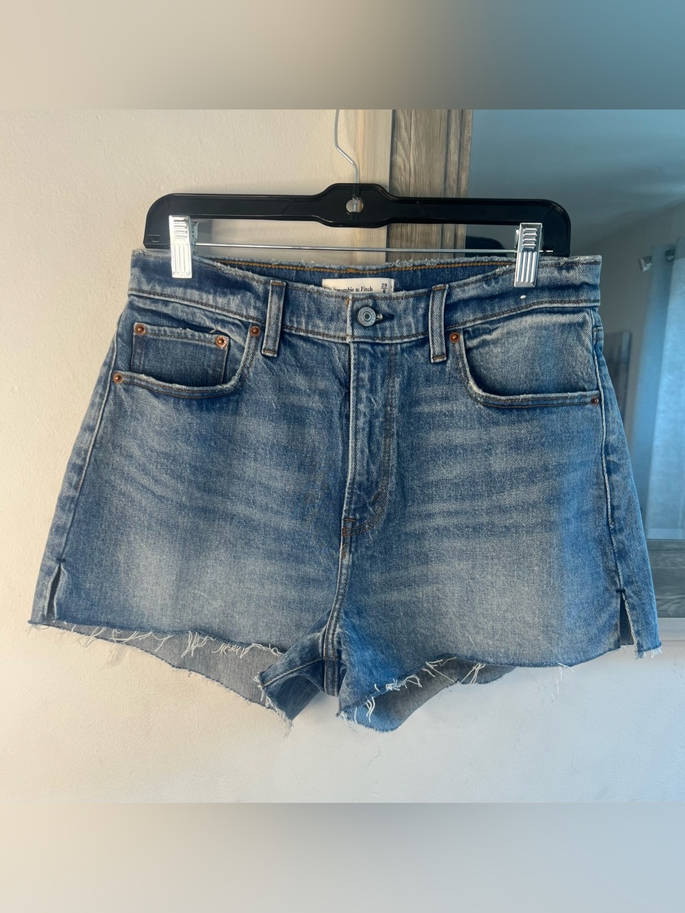 Classic High-Waist Denim Cutoff Shorts - Light Blue